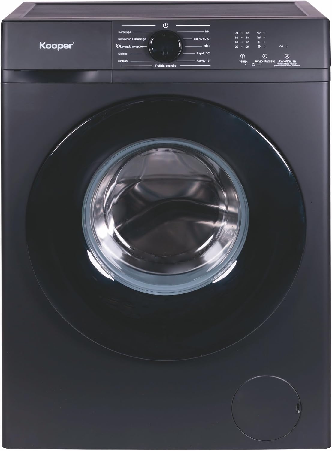 lavatrice Kooper 10 Kg nero, 11 programmi automatici 1400 RPM