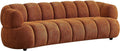 Vente-unique divano poliestere terracotta, Effetto trapuntato, Venduto senza cuscino decorativo