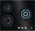 Electrolux piano cottura KGE6633NOK 60 cm a gas nero, comandi anteriori, calore istantaneo, auto-accensione elettronica
