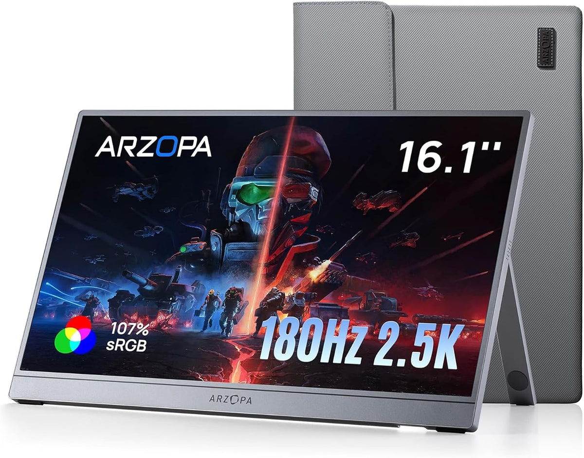ARZOPA monitor 16.1', ARZOPA Monitor Portatile 16.1' 2,5K QHD 180Hz