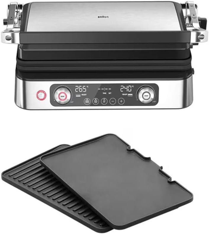 lavastoviglie Braun 2200W, Acciaio Inossidabile, 3 Posizioni di Cottura, Piastre Lavabili in Lavastoviglie