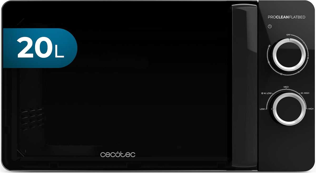 Cecotec forno a microonde 20L 700W, Design Compatto, Interno Ceramico, Modalità Scongelamento, Timer 30 Min