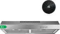 cappe a muro FIREGAS 60 cm da incasso LED acciaio inox, ricircolo e scarico dell'aria, 3 livelli di potenza