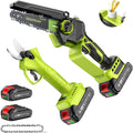 motoseghe Supstable 6 Pollici 33 mm 2000 mAh, 2-in-1 Kit Motosega e Forbici con 2×2000 mAh Batterie