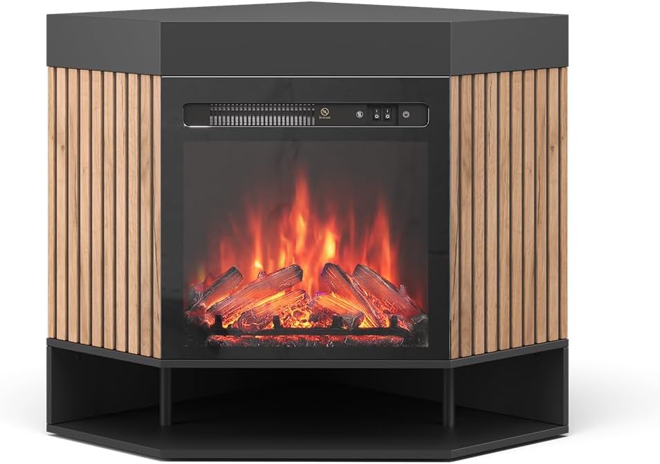 Vicco caminetti elettrici 100 cm nero