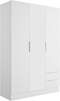 armadio Composad 3 cm bianco, per Camera da letto, (LxAxP) 119,3x184,4x46,3 cm, Made in Italy