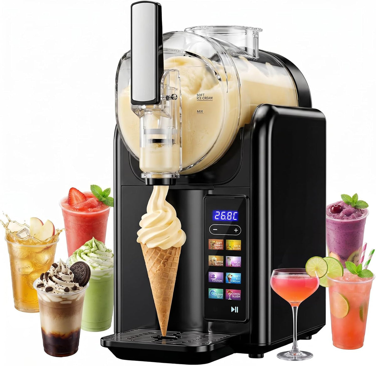 serebrant macchine per granite 2L nero, Macchina per Granita, granitore per granite slushie machine