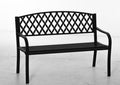 Outsunny panche nero, Panchina da Giardino con Schienale Decorato