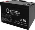 12v Mighty Max Battery ML100-12, ML100-12 - 12 Volt 100 AH, Internal Thread (INT) Terminal, Rechargeable SLA AGM Battery