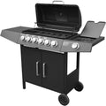 barbecue BROILUCK Grill a Gas, Compatto con 6+1 Bruciatore, BBQ Gas per Pietre Laviche, con Fornello Laterale