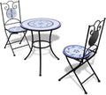 vidaXL tavolo 60 cm blu/bianco