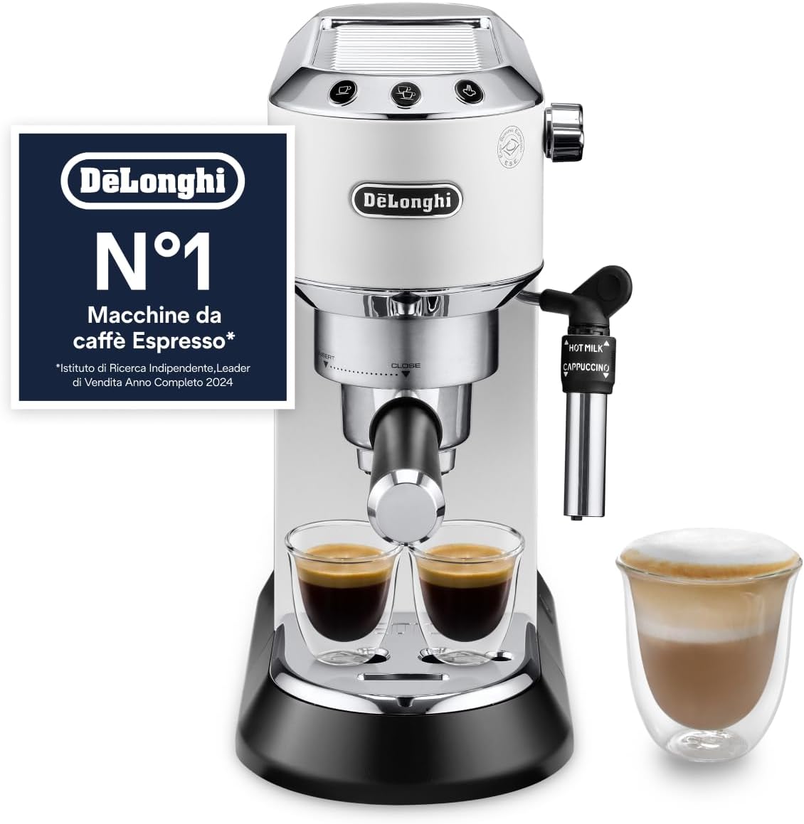 De'Longhi macchina da caffè EC685 1350 W bianco, Caffè in Polvere o in Cialde E.S.E