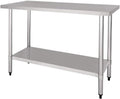 tavolo NISBETS 600 mm da incasso acciaio inox regolabile, con ripiano inferiore regolabile in altezza