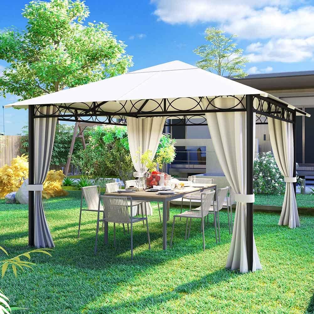 BAKAJI gazebo Metallo beige