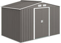 casetta da giardino Outsunny 4.9 m² 277x195x192 cm grigio, 4 Prese d'Aria e 2 Porte Scorrevoli