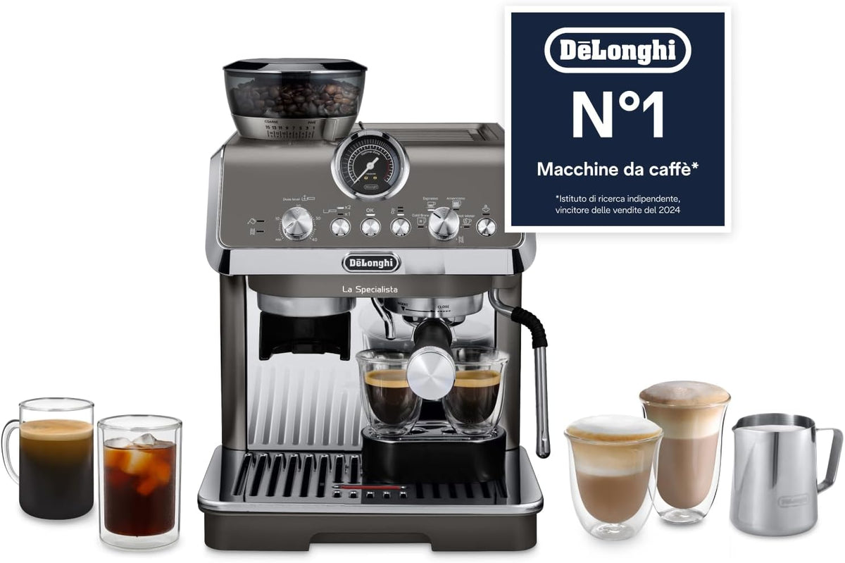 macchine da caffè superautomatiche De'Longhi EC9255 1450W, Montalatte Manuale My Latte Art, Incluso Kit da Barista