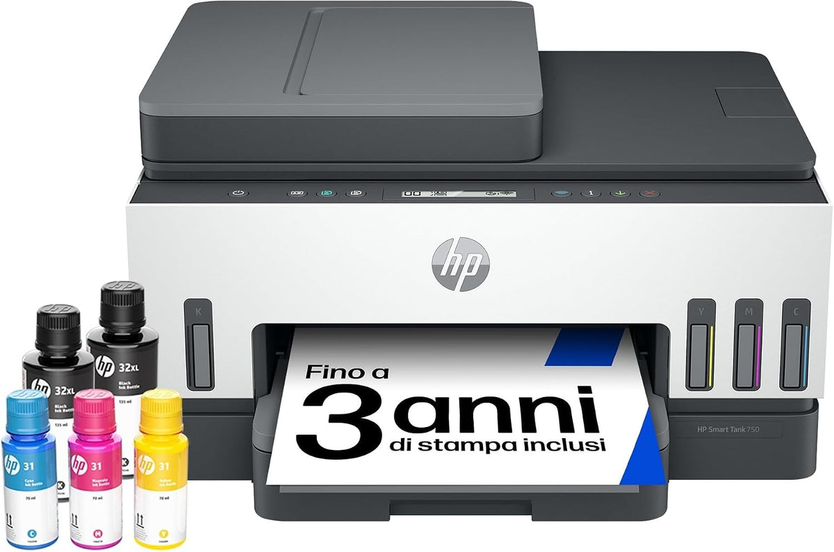 HP stampante 28B75A Smart Multifunzione Wi-Fi nero, HP Smart Tank Plus 7305 AiO 28B75A, Serbatoio d'Inchiostro ad Alto Volume di Stampa