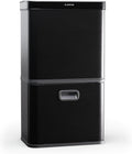 KLARSTEIN - Pattumiera Touchless da 56L con Sensore di Movimento, 3 Scomparti per la Raccolta Differenziata, Acciaio Inox Nero