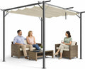 BAKAJI gazebo Poliestere beige, Struttura Resistente alle Intemperie