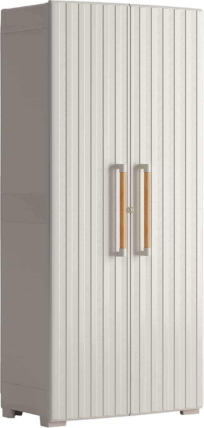 armadio Keter beige, Keter Groove Armadio Portascope da Esterno, Porte Effetto Legno