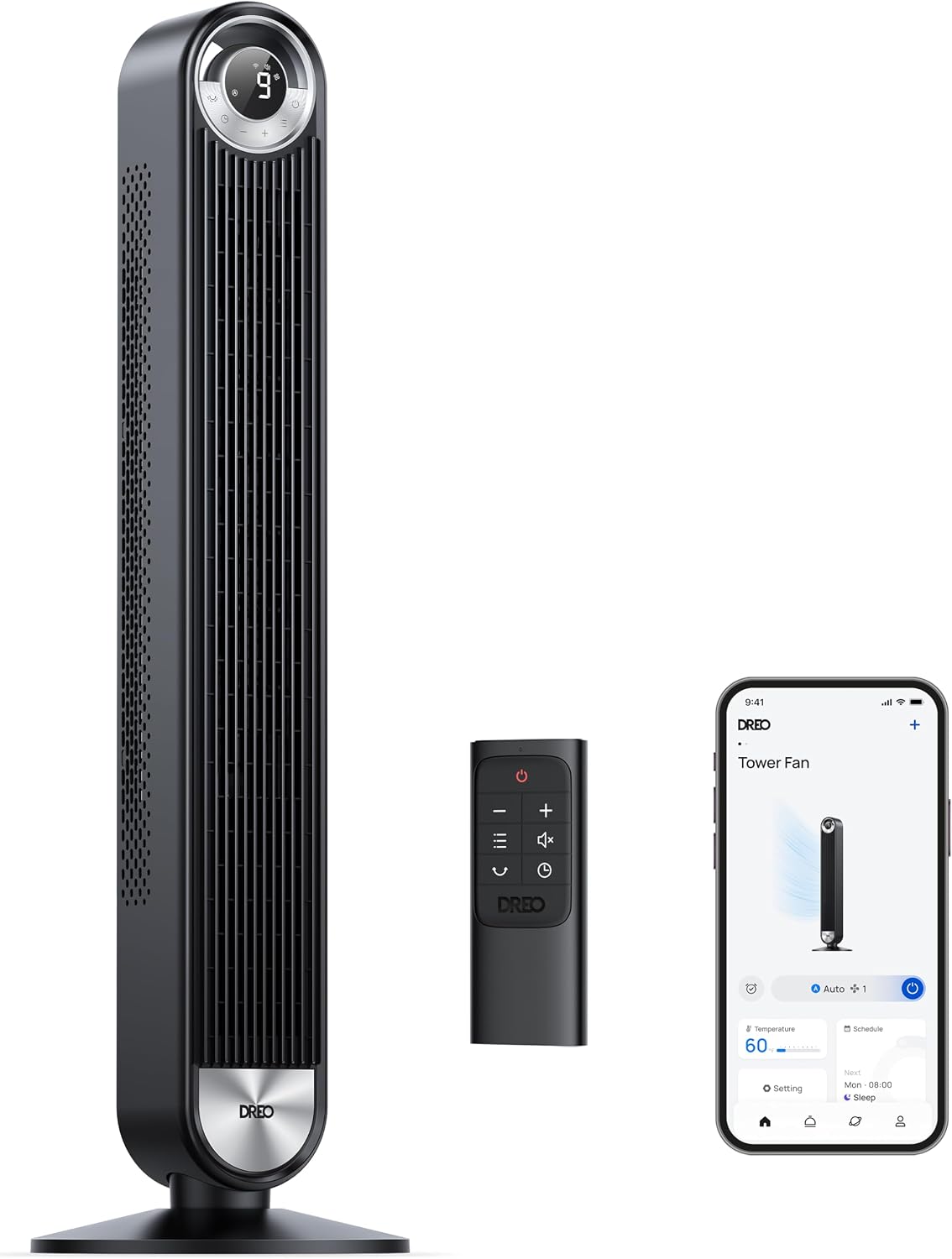 ventilatore DREO 106 cm Smart WiFi LED, DREO Cruiser Pro 106 cm Smart Tower Fan, 9 impostazioni di velocità