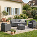 set da balcone Dmora antracite, Dmora - Set salotto da esterno Cerere, Salottino outdoor, Composizione soggiorno per esterni