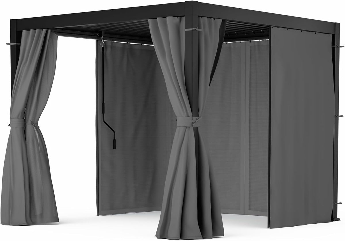 pergolati blumfeldt Regolabile Alluminio nero, blumfeldt LuminaHaven - Pergola, Tende & Zanzariere Incluse