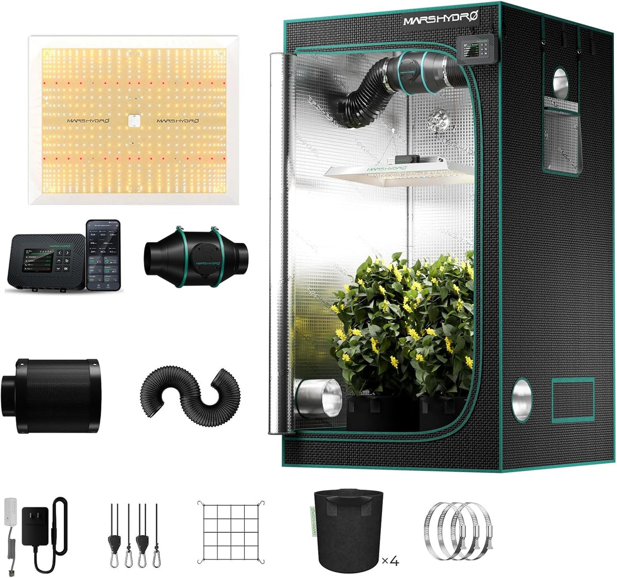 impianti per coltivazione indoor MARS HYDRO TSW2000 120X120X200cm 6' led