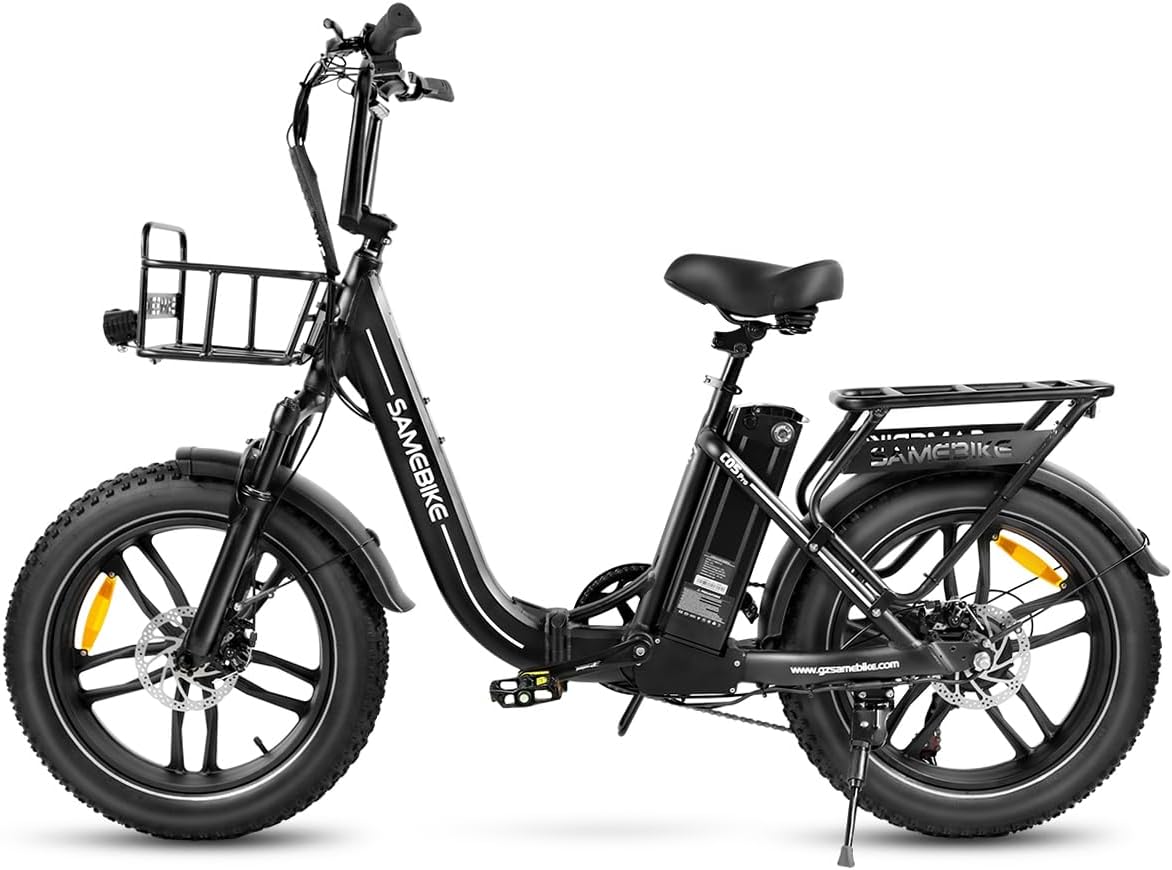 SAMEBIKE bicicletta 642WH 20' 4.0' 7 Velocità, 20'' ×4.0'' Fat Tire Bici Elettrica per Donna