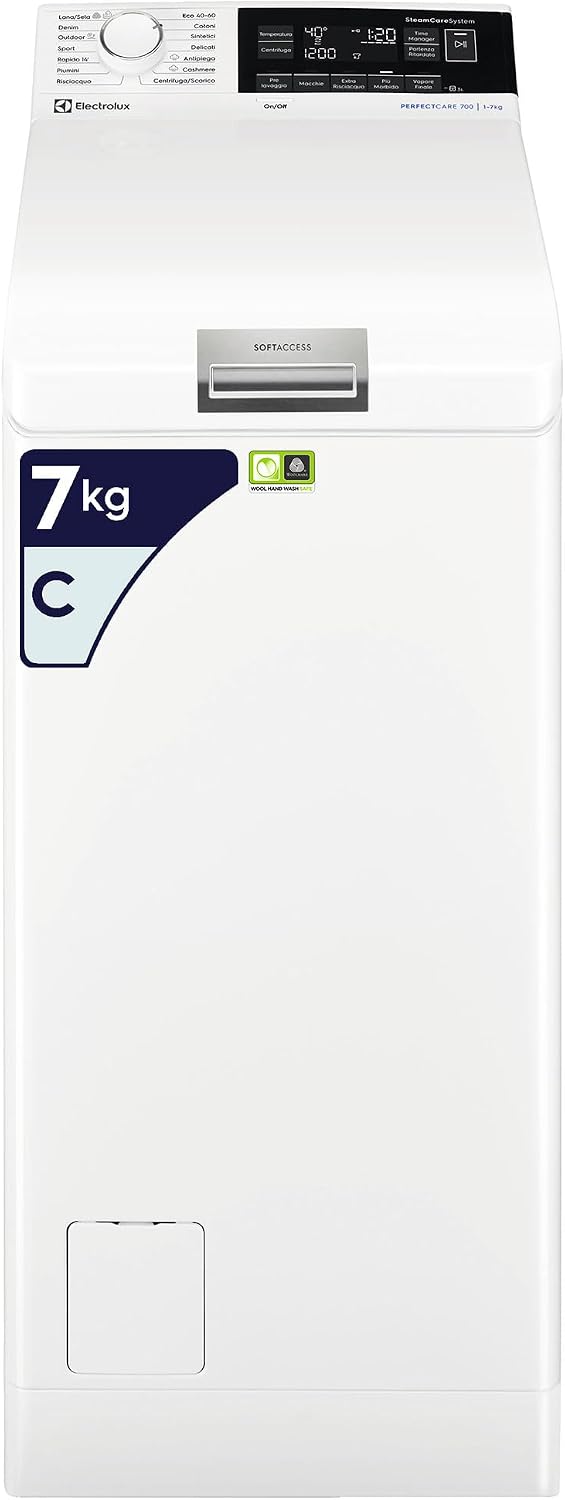 lavatrice Electrolux EW7T373S 7 kg 890x400x600 mm bianco, Tecnologia SensiCare, SteamCare & Apertura Soft